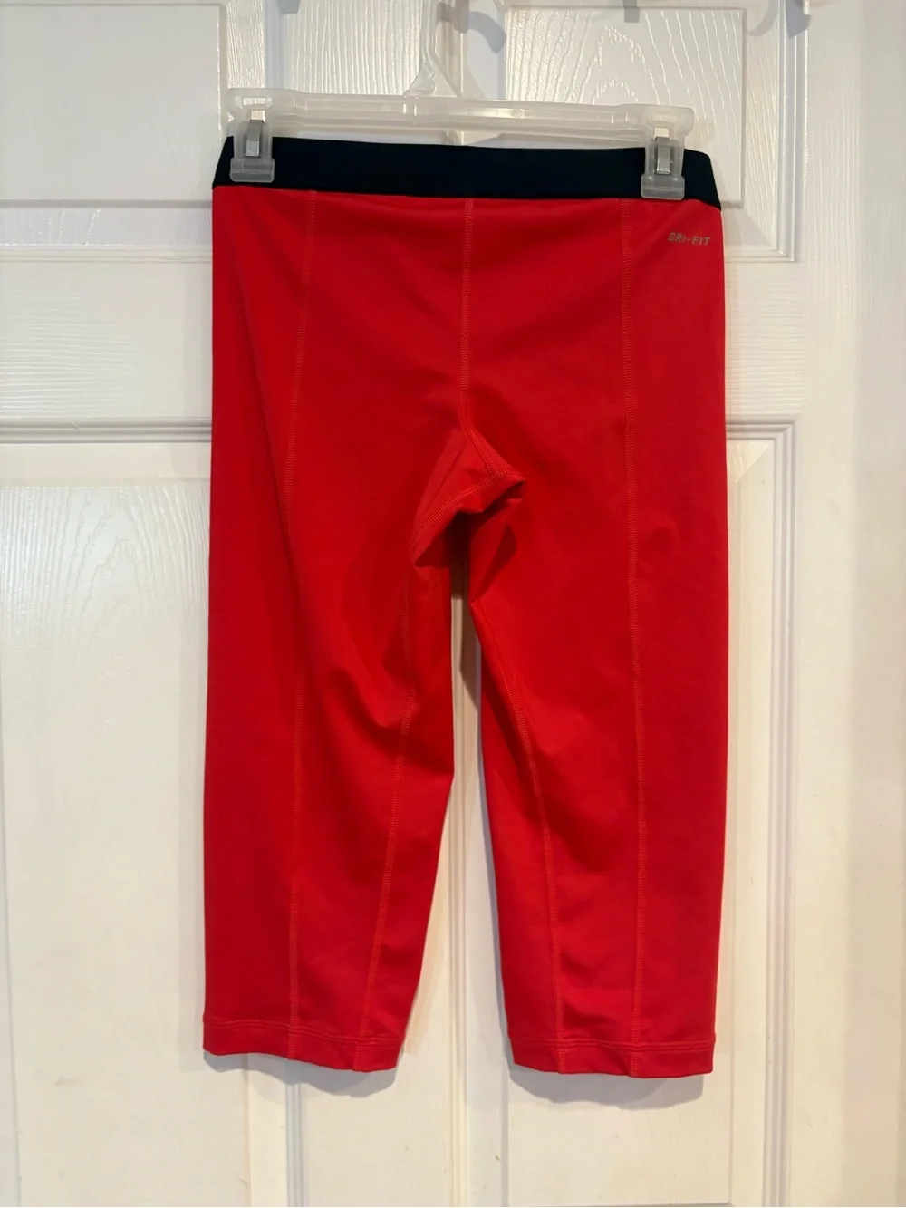 Nike Red Capri Leggings with Black Waistband